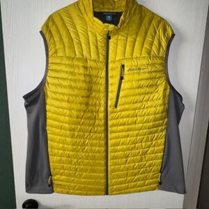 Eddie Bauer Vest StormDown 800 Yellow Vest Full Zip Lightweight Mens 2XL